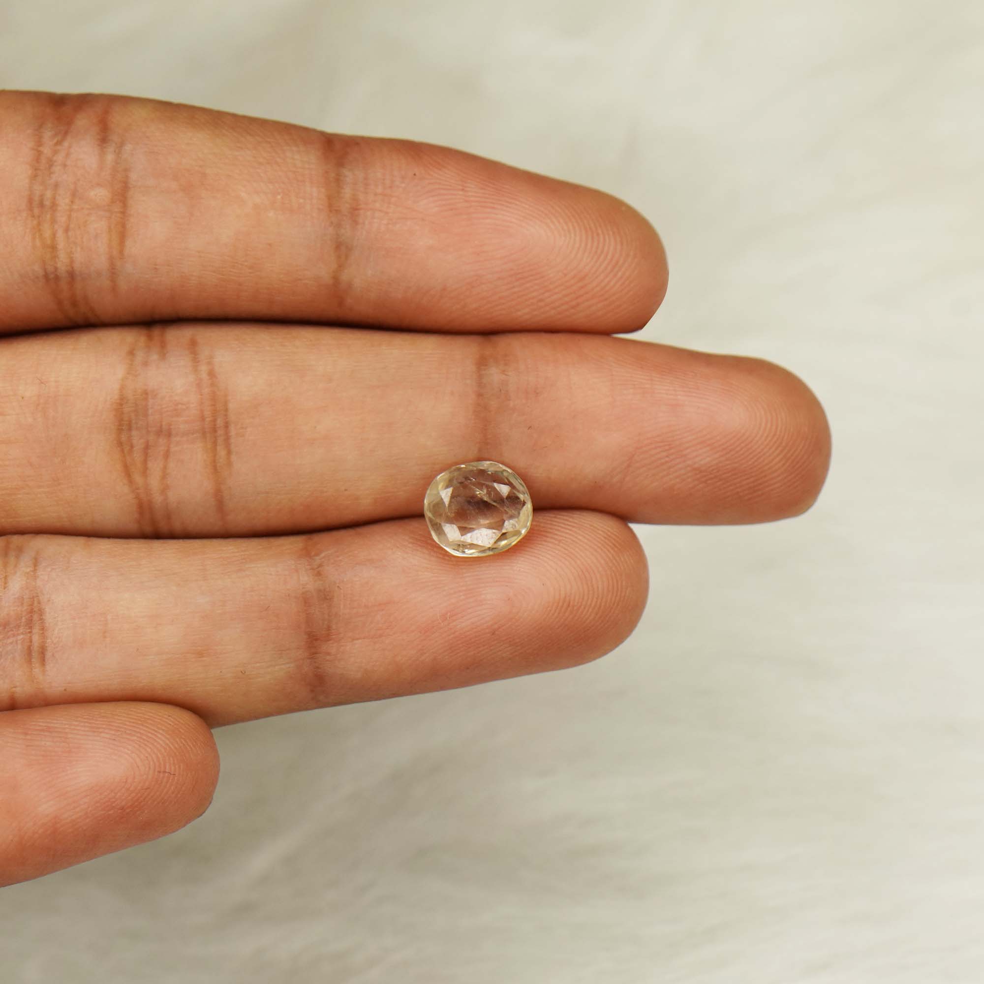 Natural Unheated Yellow Sapphire (Pukhraj) 2.25 Ct, Cushion, Ceylon – IGTL Certified – front view thumbnail
